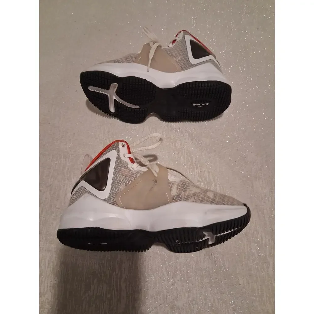 Nike LeBron 19 Sketch White Red Black DD0421-101 Kids PS Size 11C Used No...